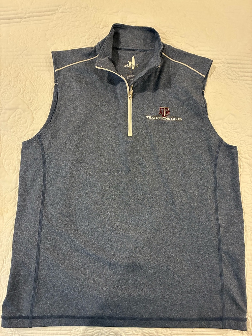 Texas A&M Traditions Club Blue Sleeveless Quarter-Zip Vest
